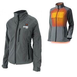 101 NEW! Gobi Heat Sahara 3 Zone Heated Softshell Grey Jacket (No Battery)